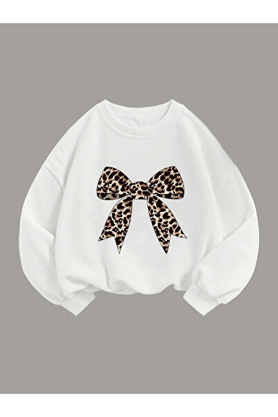 Take Two By Styli Teens Bow Print Sweatshirt and Leggings Set