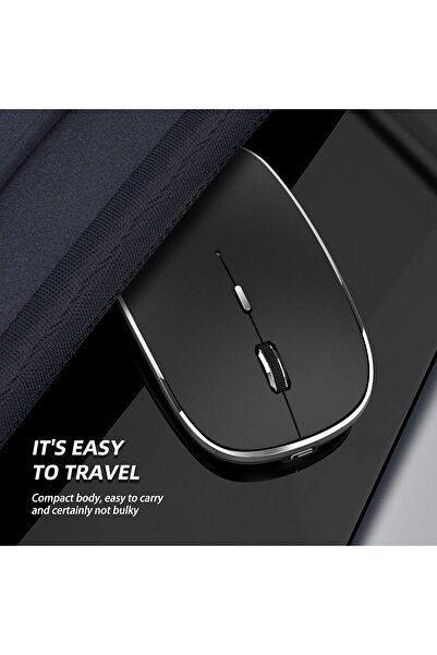 Generic Halbuilt Q23S Silent Rechargeable Wireless Mouse (USB & USB-C, 3 DPI) - Black