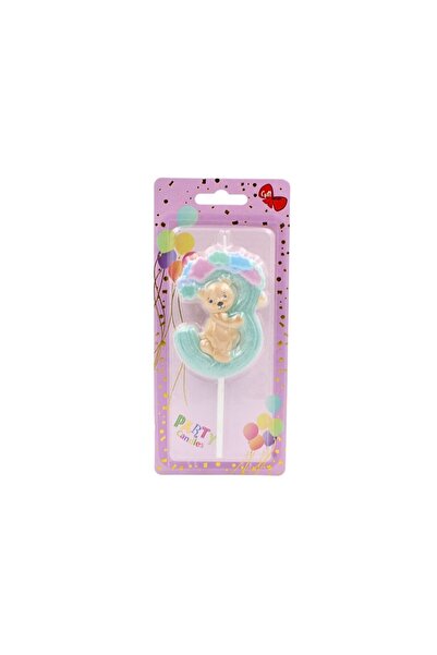 Gift Design Свещ за рожден ден, за деца, номер 3, Giftdesign, 8 см