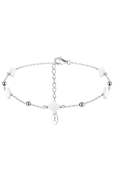 delis 925 silver anklet, JW1805, clover pattern, rhodium plated