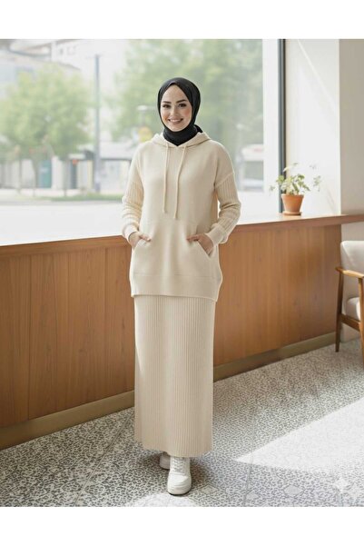 FUNDA Fashion Sicilya Üst Kapüşonlu İkili Triko Takım FF1FF2F