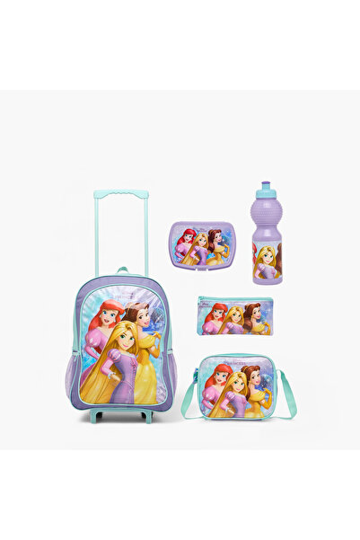Disney مجموعة حقائب مدرسية بعجلات برنسيس للبنات من عمر 5 إلى 8 سنوات، مع حقيب...