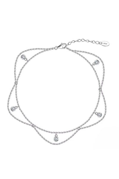 delis 925 silver anklet, JW1810, elegant model, rhodium plated