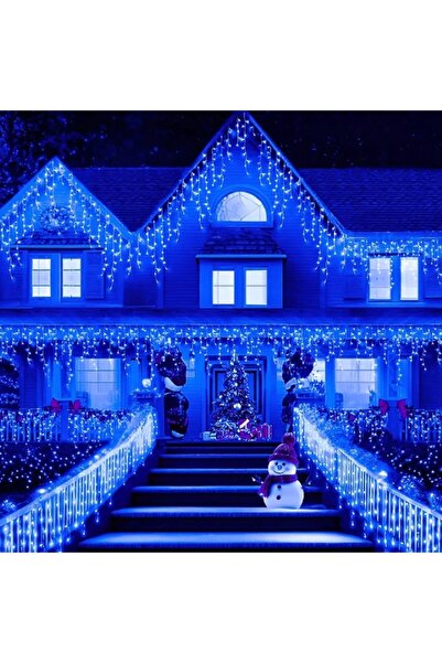 EMATTEIRO Christmas Icicle Installation 5m, 120 LEDs, 8 Games, Outdoor/Indoor, Blue
