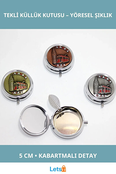 Letsii صندوق منفضة سجائر فردي محلي الصنع منقوش من جالاتا 5 سم