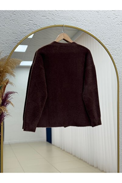 BENAHOLL Golnaz Tied Bearded Double-Breasted Cardigan-Kr5031 Coffee