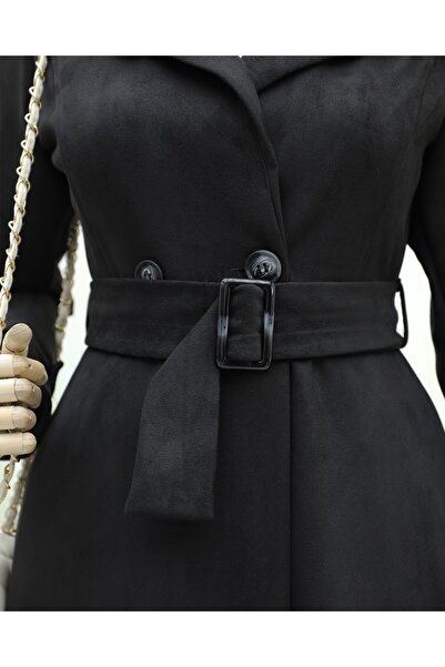 MissRunin Beli Kemerli Cepli Süet Kap