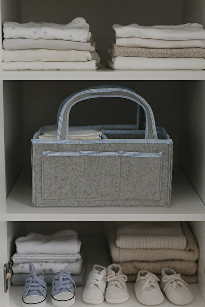 YUNUSOĞLU HOME Mother Baby Care Bag Gray Organizer for Newborns