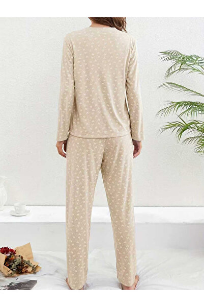 Take Two By Styli Ditsy Heart Print T-Shirt and Pyjama Set