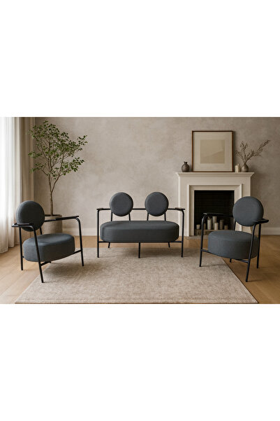 Azra Mobilya Venüs Koltuk Takımı Siyah İskelet – Modern Koltuk Seti | Ofis ve...