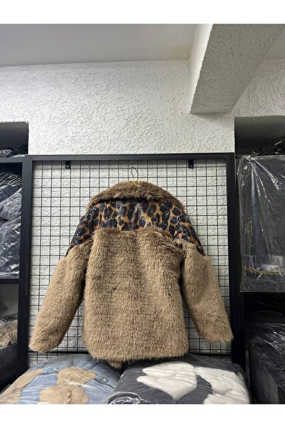 Lady Pixie Fur Collar Leopard Sequin Embroidered Coat