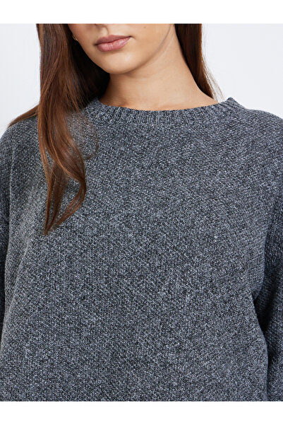 Styli Charcoal Boxy Fit Knit Sweater