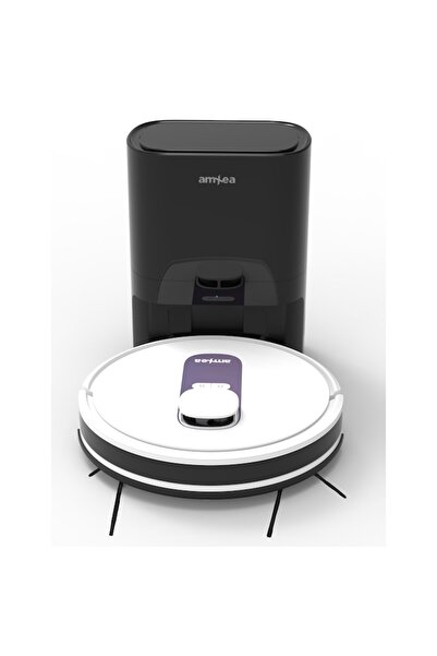 amXea Aspirator robot G6RM Alb-Violet, colector praf automat, navigare laser, curatare uscata cu spalare