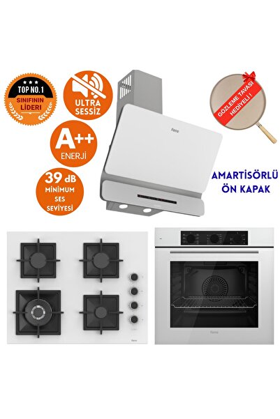 Ferre SilenArt Luzia Ultra Sessiz Beyaz Ankastre Set / Wok ( D081-SA + SC406-WFA + QBL62CB )