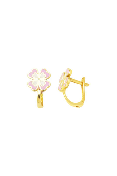 Bilezikci Yoncalı 14 Ayar Altın Çocuk Küpesi