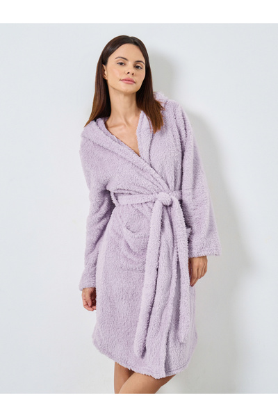 Styli Bear Ears Hooded Fleece Pocket Robe