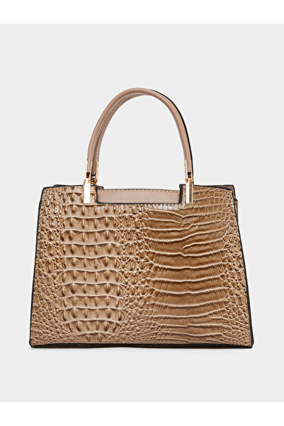 Take Two By Styli Croc Textured Double Top Handle Handbag