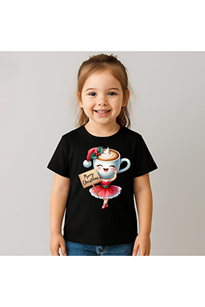 OEM Tricou Copii Fetite Ballerina Cappucina Merry Christmas 100%Bumbac