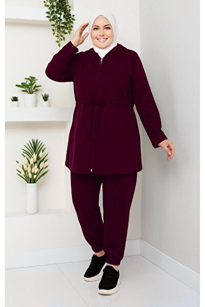 CNG MODA Plus Size Modal Fabric Tie-Up Mother's Tracksuit Set