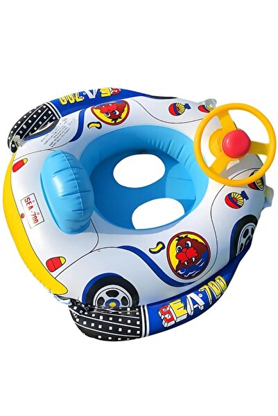 MACVI ® Inflatable Kids Boat 2-in-1, Steering Wheel & Horn, 60x60x30 cm, 6+ Months