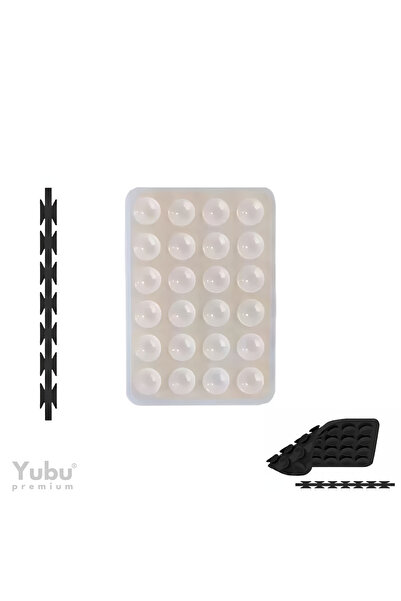 yubu Çift Taraflı Vakumlu Telefon Tutucu, Cep Telefonu için Silikon Çift Tara...