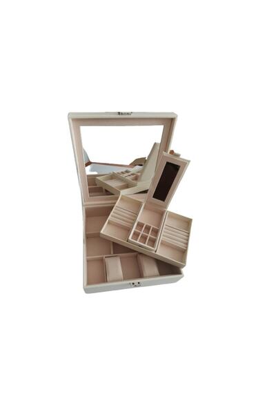 Cadouridiversity - Jewelry box in leather, white, 25 cm x 25 cm, R05-10