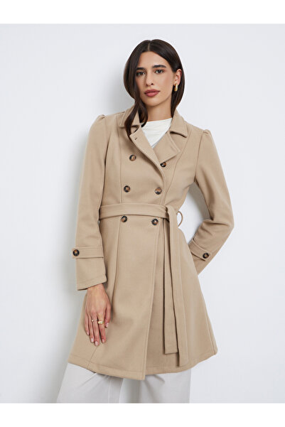 Styli Regular Fit Longline Double Breasted Belted Coat