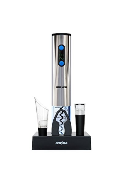 amXea Plus+ Electric Corkscrew (Chrome) - Rechargeable with Accessories