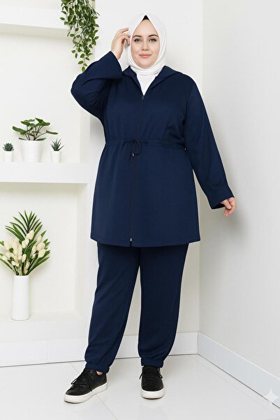 CNG MODA Plus Size Modal Fabric Tie-Up Mother's Tracksuit Set