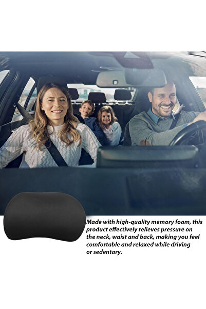 AGC CPL-02 Car Seat Neck & Back Support Cushion (2PCS) – Memory Foam for Comfort & Pain Relief Black