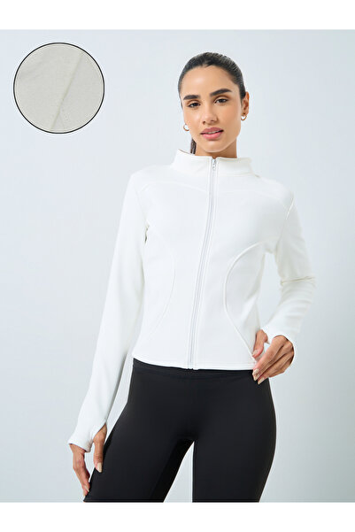 Styli Fleece Curved Seam Thumbhole Detail Jacket