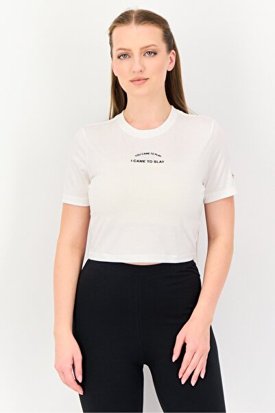 Nike Women Slim Fit Graphic Print Outdoor Crop Top, White