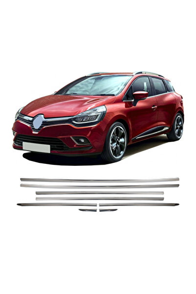 Genel Markalar Renault Clio 4 SW Uyumlu 2012-2018 Krom Cam Çıtası 8 Parça Pas...