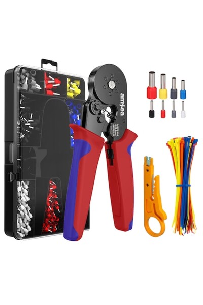 amXea Set de sertizare scule roșu-albastru cu clește de sertizare HSC8 6-6 (0...