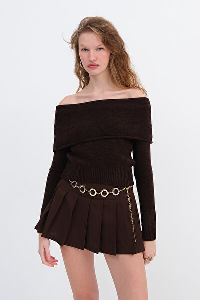 Addax Madonna Collar Long Sleeve Knitwear Sweater K3361-B8