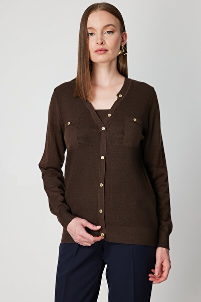 ON Pulover cu aspect cardigan cu decolteu în V