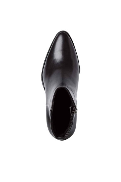 Tamaris leather ankle boots with chunky heel - black