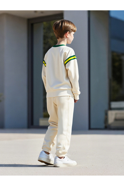 Take Two By Styli Teens Cream Sweatshirt and Joggers Set