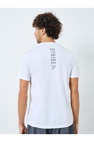 Styli Men White Regular Back Print Workout T-Shirt