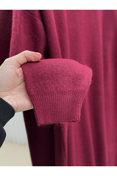 BENAHOLL Ferelle Short in the Front, Long in the Back, Soft Long Tunic-Zi̇6242 Burgundy