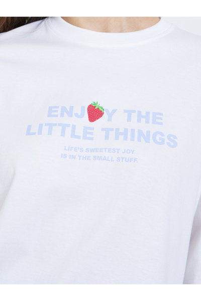 Styli White Oversized Slogan Print T-Shirt