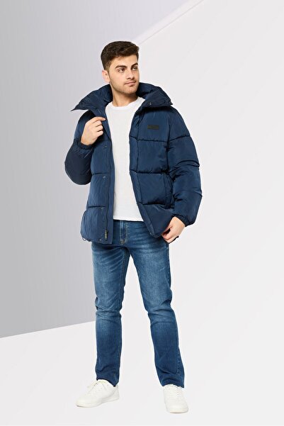 Michael Kors Men Brand Logo Puffer Jacket, Navy
