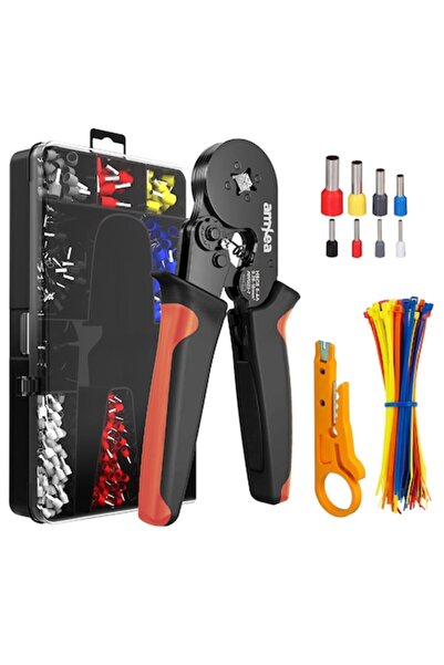 amXea Set de sertizare scule negru-portocaliu — Clește HSC8 cu 4 fălci, 1200 ...