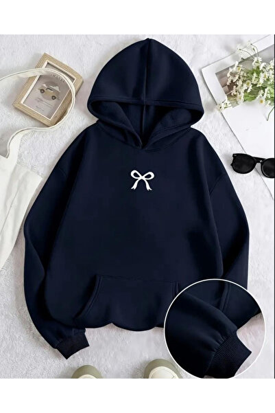 Touz Moda Ribbon Streetwear Принтована унісекс-худі з капюшоном Oversize