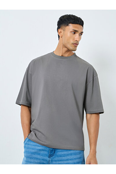 Styli Men Monochrome Boxy Fit Cotton T-Shirt