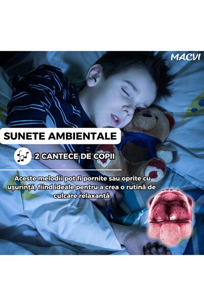 MACVI ® Turtle Night Light, 8 Constellations, RGB Lights, 2 Lullabies, Soft, Auto-Off