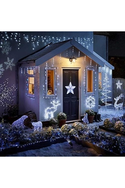 EMATTEIRO Instalație de Crăciun tip Țurțuri 5m, 120 LED-uri, 8 Jocuri, Exterior/Interior, Alb Rece