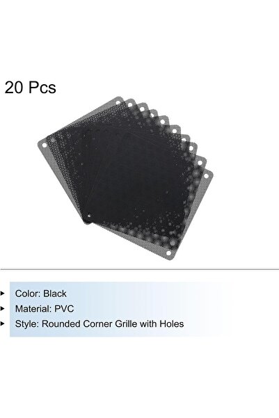 Yelajoy Polycarbonate Dust Filter - High-Density PVC Mesh, 120×120mm, Case Fan/Speaker Cooling, Bla