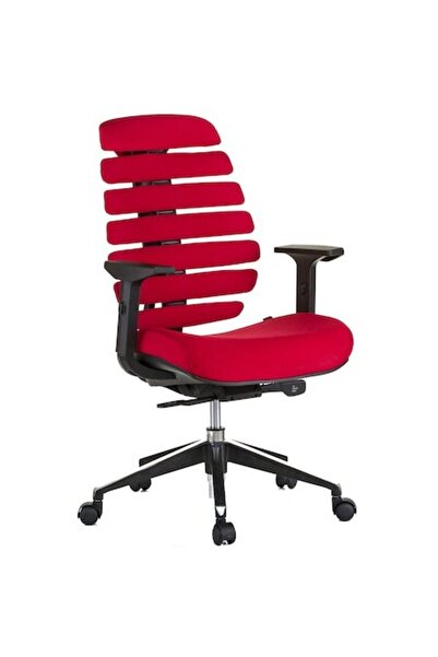 QMOBILI Scaun ergonomic ERGO LINE, roșu, material textil, șezut glisant, supo...