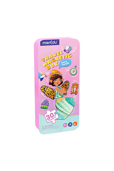 Mieredu Magnetic puzzle in metal box, matching and association game - Fairy Forest